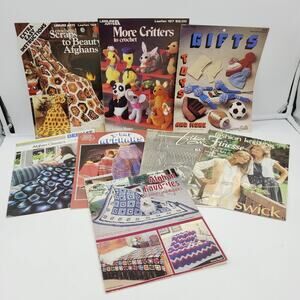 Lot of 7 Vintage Crochet & Knitting Magazines (1980 - 1986)